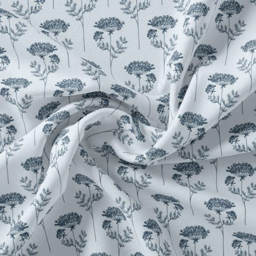 Winter Icy Flower Digital Printed Fabric  - Polyester, Weightless 110 CM
