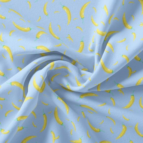 Yellow Mirchi Allover Digital Printed Fabric - Polyester, Weightless 110 CM